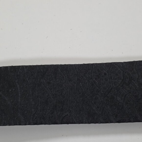 Vintage Textured Belt Womens L Black Gold Black Tone Metal Buckle Whimsigoth Y2K - Picture 14 of 15